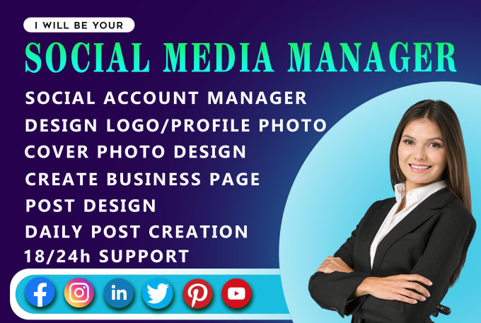 be your social media manager and social post designer