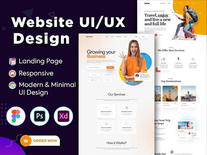 Do a responsive website or landing page ui ux design by Disruptivebox ...