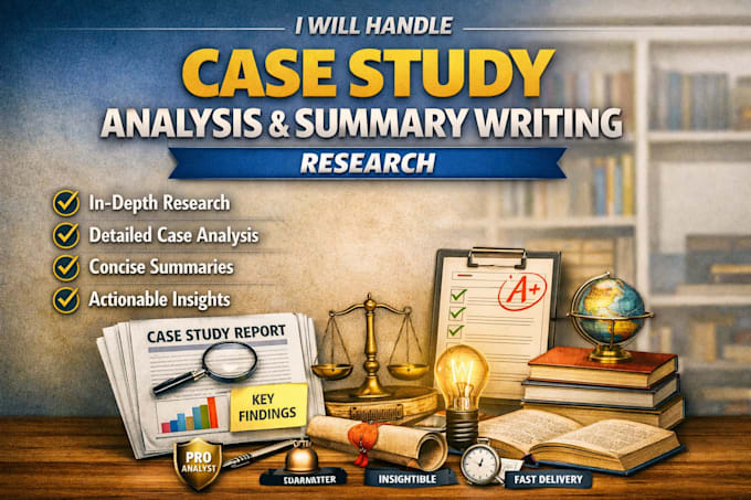handle case study analysis, research and summary writing