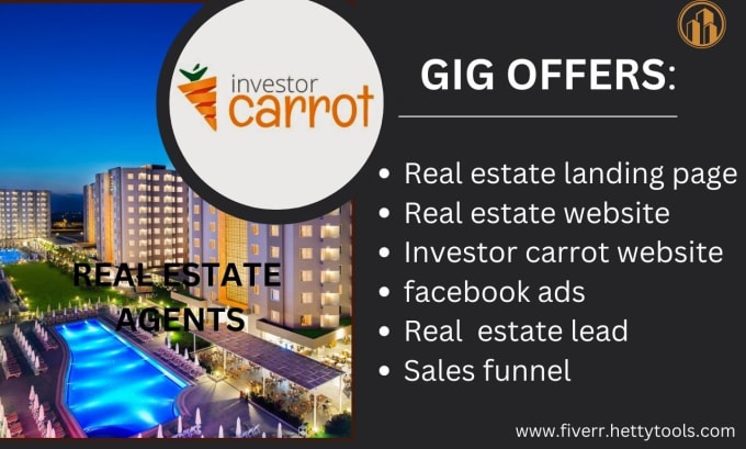 Design investor landing page real estate website investor carrot