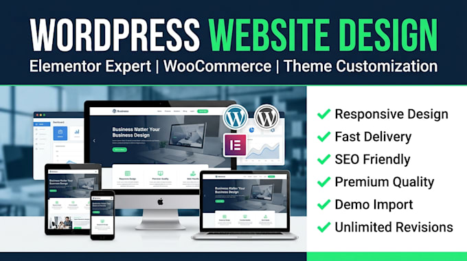 design a professional wordpress website using elementor and wordpress