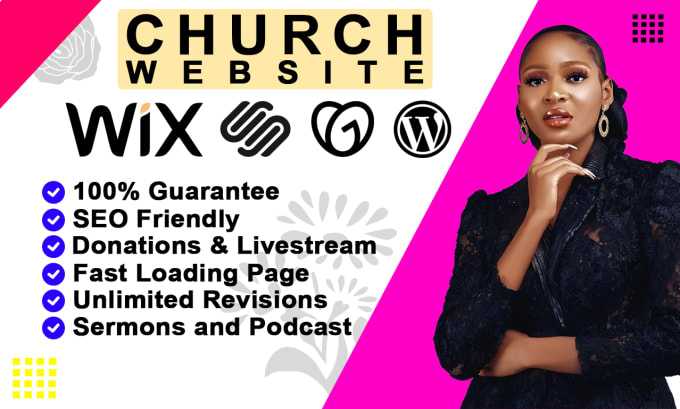 Build modern church website with livestream sermon podcast by