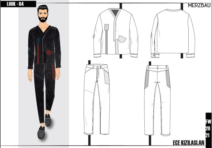 Create fashion technical sketch , fashion tech packs by Ecekzlsln | Fiverr