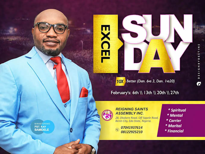 create a flashing church and event flyer
