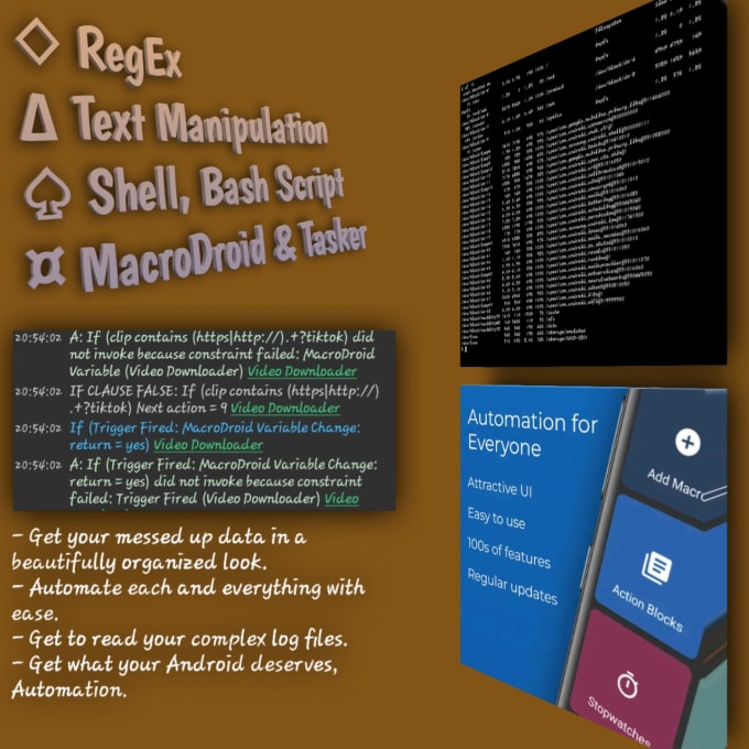 automate tasks on android, ios and browsers