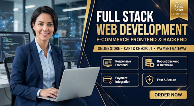 do full stack web development for ecommerce frontend and backend