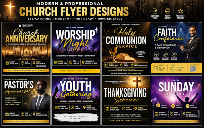 design event flyer, church flyer and festival flyer design