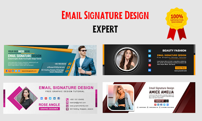 Email signature design clickable html professional by Aegenius24 | Fiverr