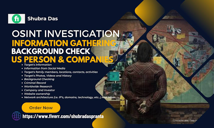 do osint investigation information gathering or background check specially US