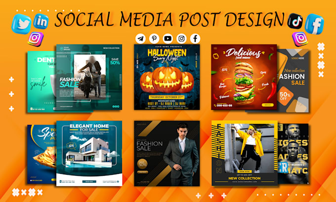 create social media post designs, banners, covers, ads, and headers