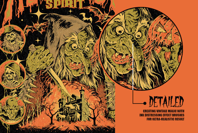 draw horror vintage comic cover