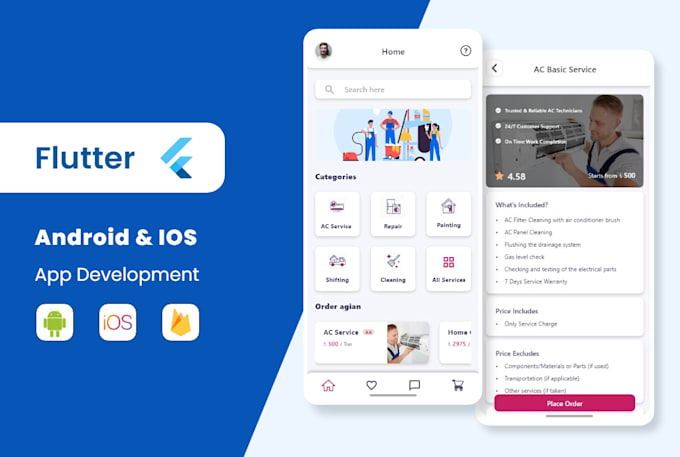 Develop custom android and ios mobile apps using flutter by Riazu_ | Fiverr