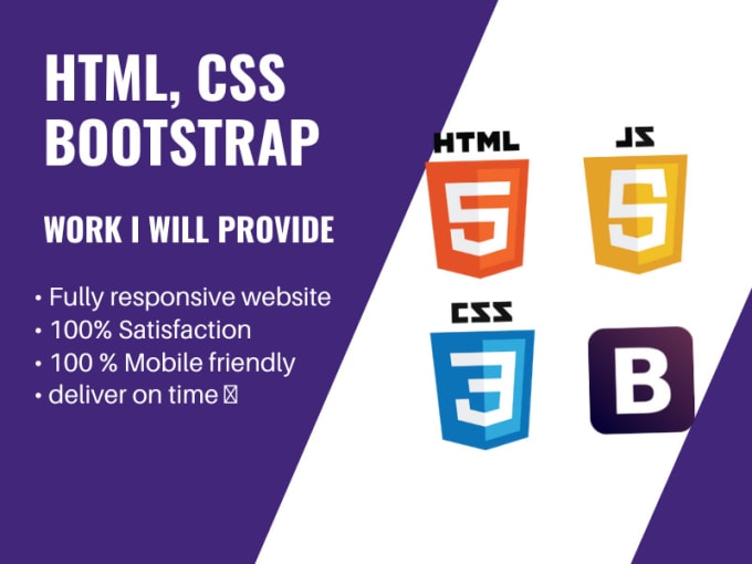 Design html css bootstrap responsive web page by Muneebwali564 | Fiverr