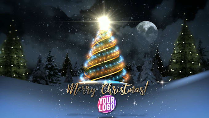 put logo or text in christmas greetings video