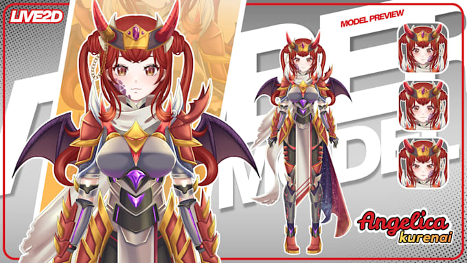 design and rig live2d vtuber model in anime style for vtube studio