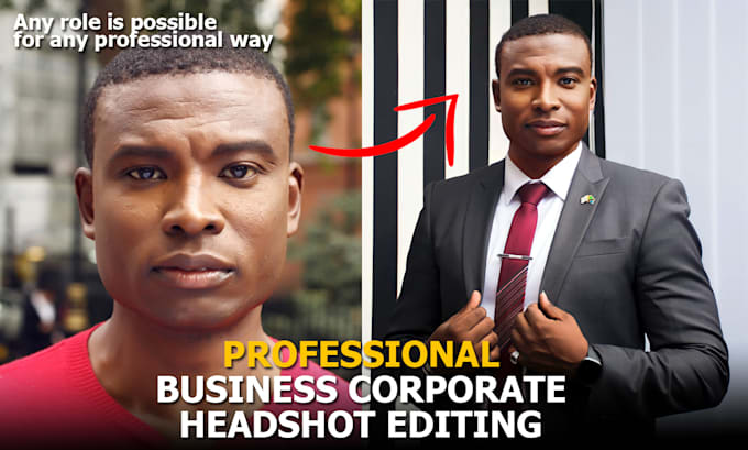 retouch and turn your casual photo into professional headshot