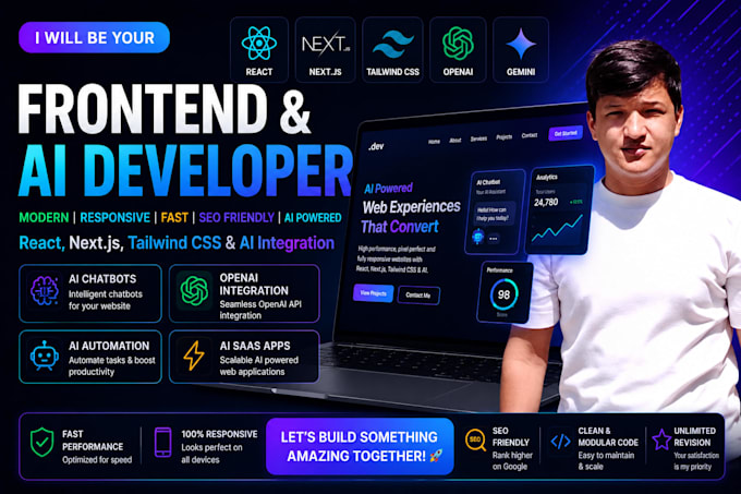 build modern ai saas frontend with nextjs react tailwind CSS