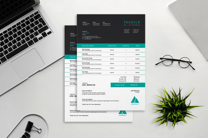 Design Invoice Quotation Template Letterhead Receipt And Proforma The