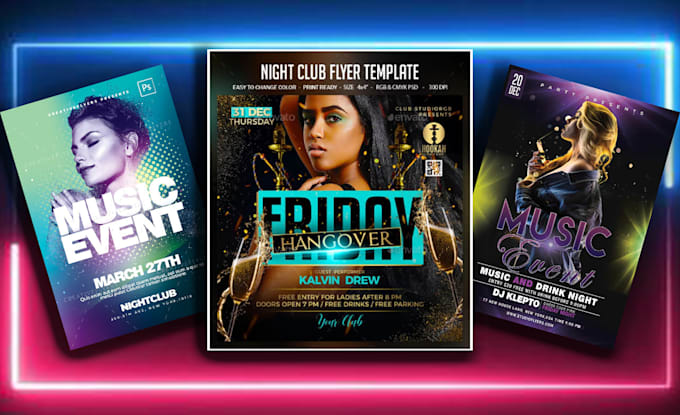 make modern attractive impeccable  event flyer for you