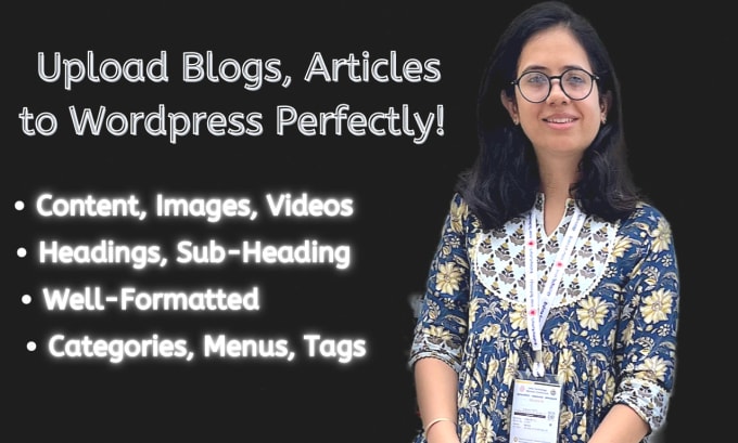 upload blogs and article content as wordpress virtual assistant