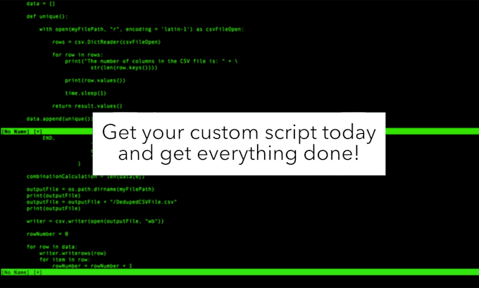 Develop for you a script or program to make your life easier by ...