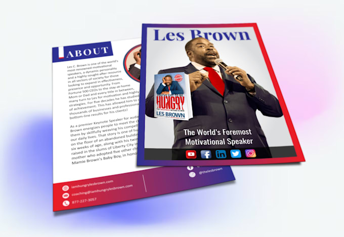 design a high impact media kit, one sheet, or speaker sheet