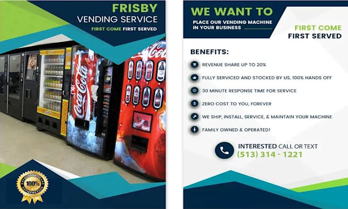 Design a vending machine catalog to use when meeting clients and