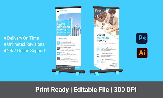 design professional retractable rollup banner and banner ads