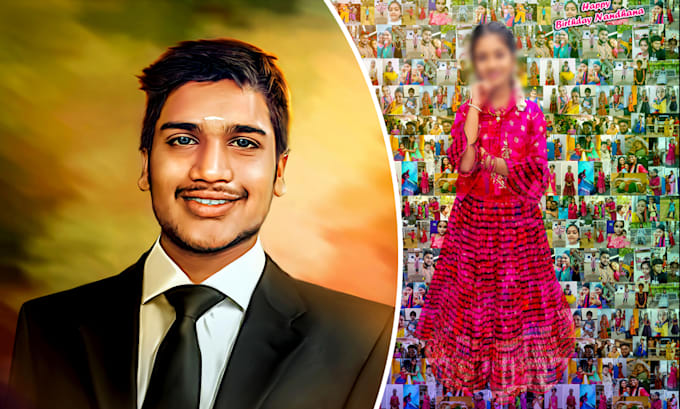 create the best mosaic photo collage and oil paint for you