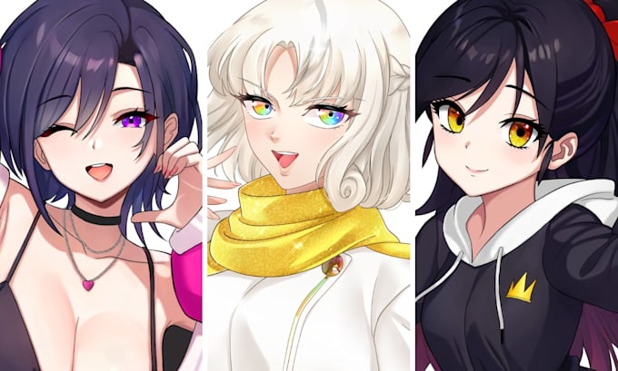 draw profile picture, anime art illustration, original character, fanart