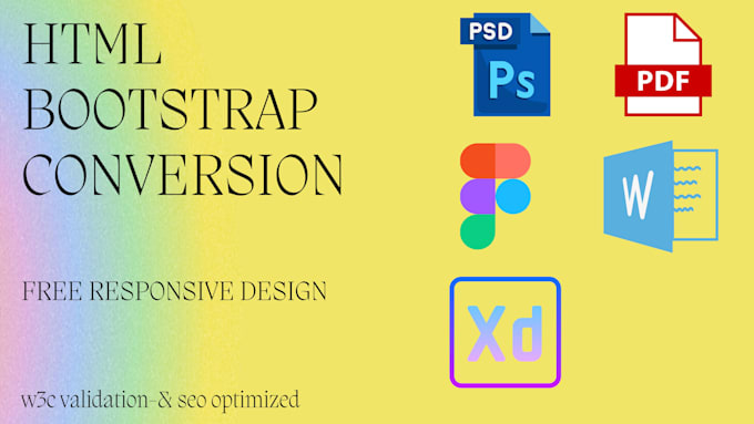 convert figma or PSD to responsive HTML with bootstrap