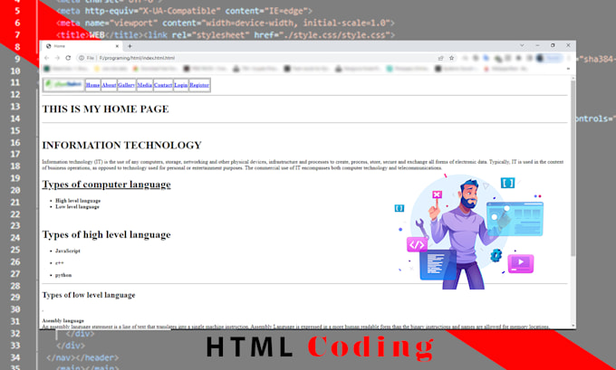 Design your website using html and css front end development by Waqar ...