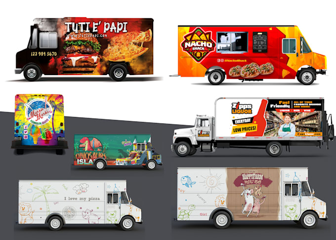 Create food truck wrap designs for your trailer or van by Tenx wrap