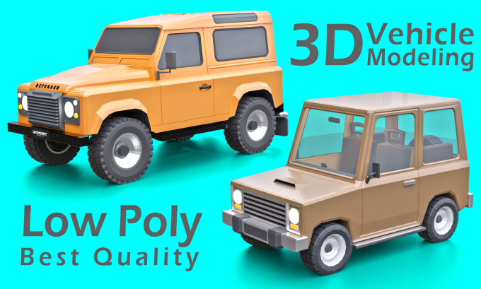 create amazing low poly 3d vehicle models for you