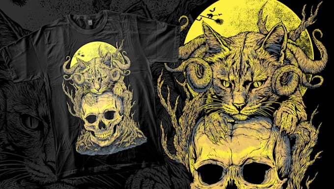 design unique dark art horror illustrations for your merch