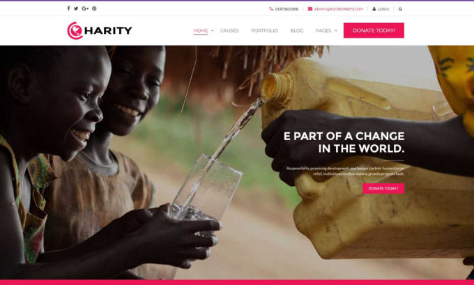 Design a responsive and unique charity website, donation and nonprofit ...