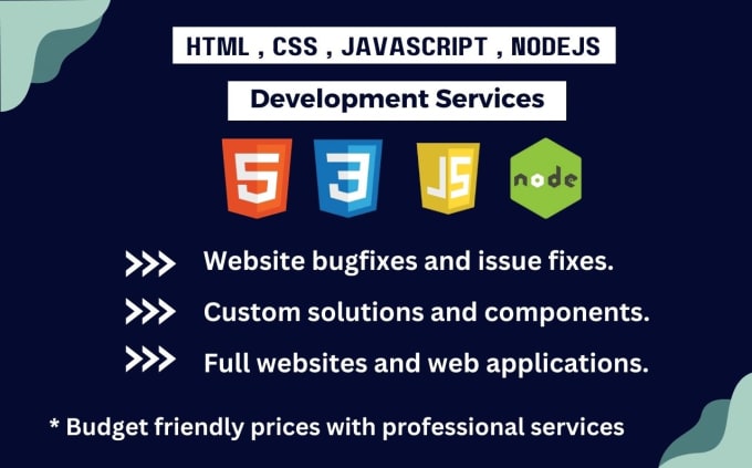 Do html, css, javascript, nodejs, development by Finalartproduct | Fiverr