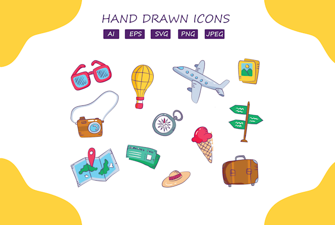 draw artistic hand drawn icons
