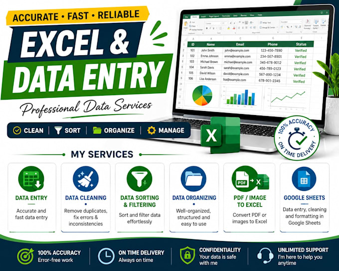 do csv data entry, spreadsheet data cleanup in excel