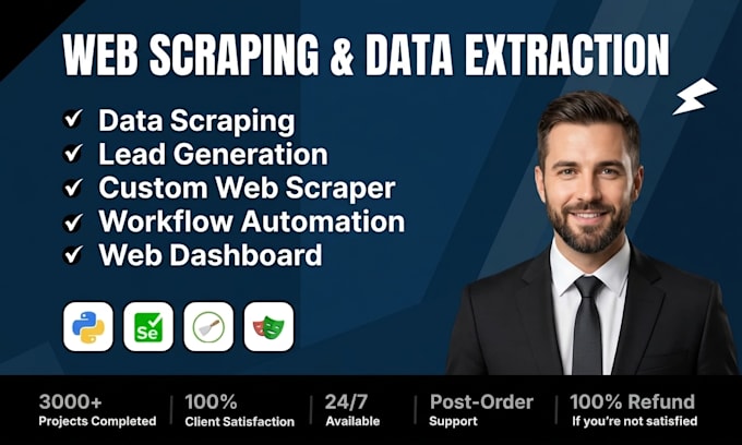 do web scraping, data mining, email scraping and data extraction