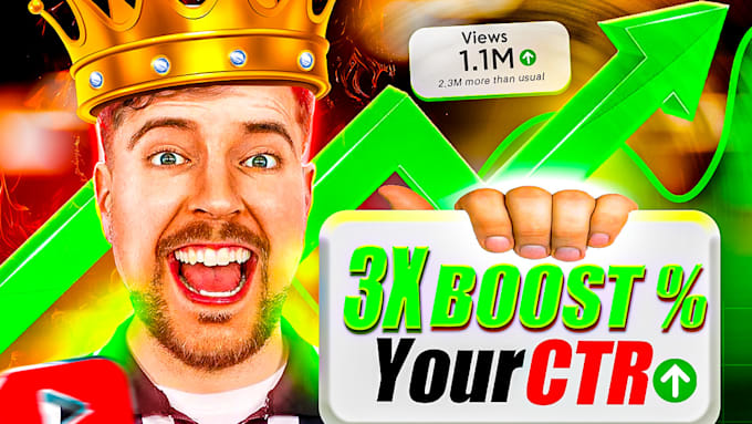create modern youtube thumbnail for you