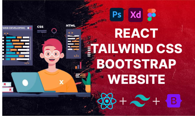 Develop react website using tailwind css,bootstrap by Tehmeedaqdus | Fiverr