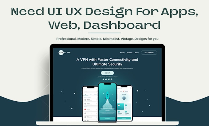 Do ui ux design, website, dashboard, mobile app ui ux design by Web ...