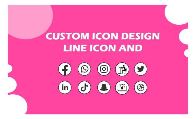 flat illustration icon design line icon and custom icon