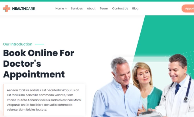 design medical, healthcare website, doctor website with appointment booking