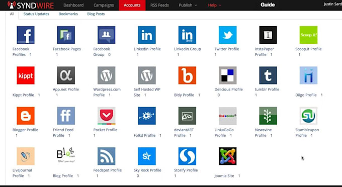 create ALL Social accounts and upload to your tool