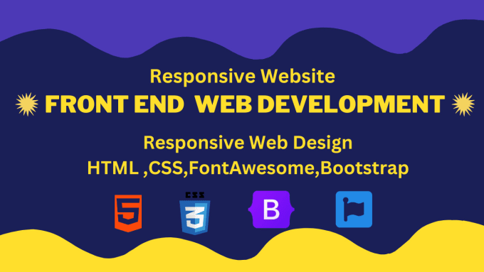 Create responsive front end website in html, css, bootstrap by ...