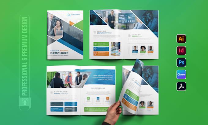 design brochure, company profile, booklet, annual report for print and digital