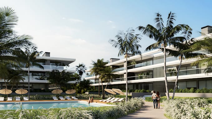 do 3d model and rendering of architecture projects