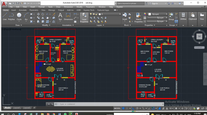 Draw house plan in autocad or any work in autocad by Owaiisahmad | Fiverr